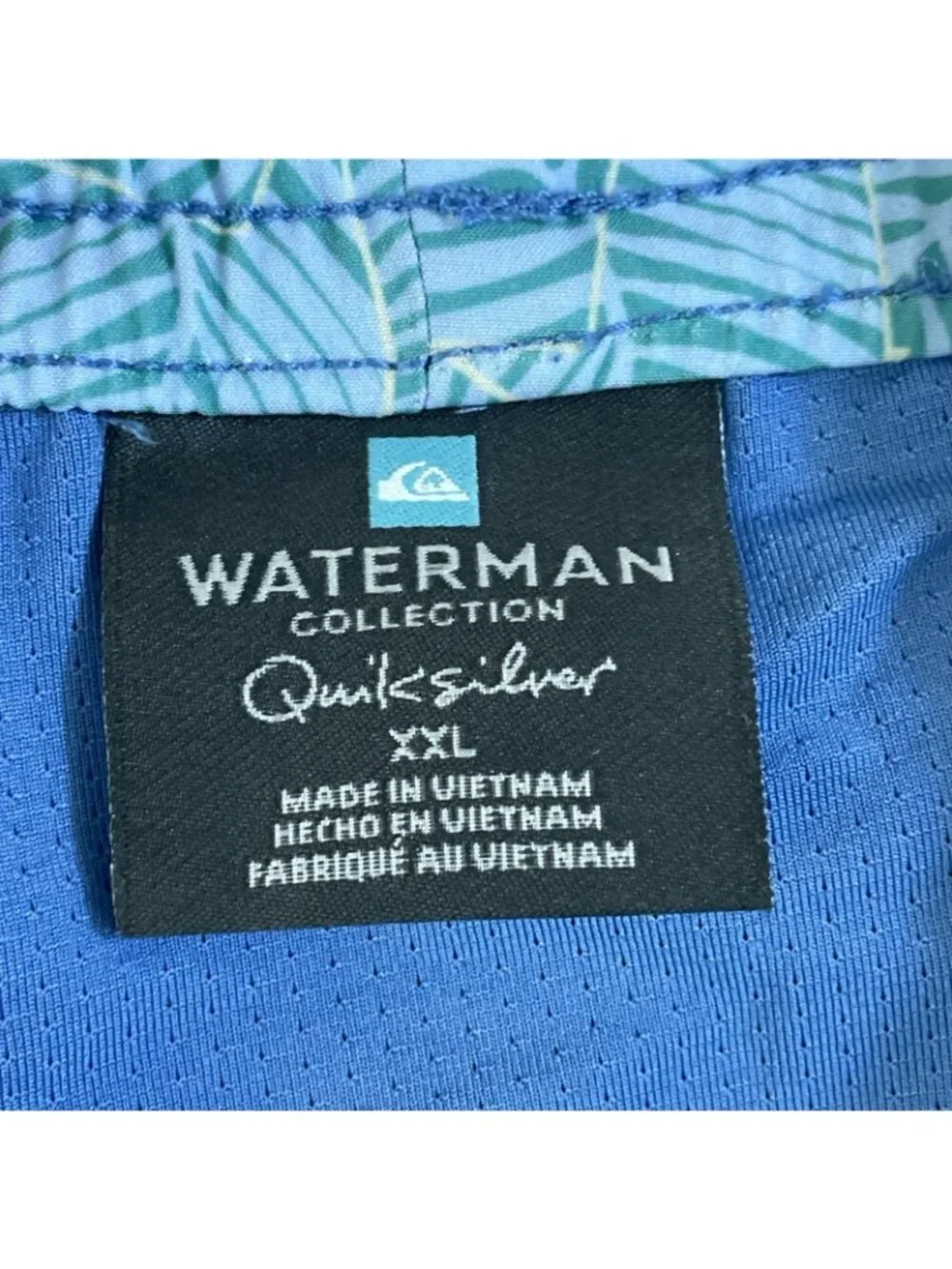NWOT Quiksilver Waterman Collection Men's XXL Blue Swim Shorts Polyester